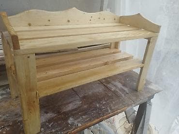 купить диванчик в прихожую: Гарнитур для прихожей, Новый, Обувница, Дерево, Бесплатная доставка, цвет - Желтый — 3