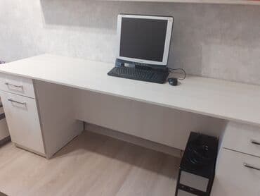 письменные столы для двоих: Рабочая зона для двух учеников. Письменный стол с тумбами по бокам и — 8