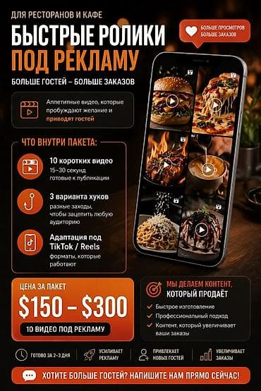 3d дизайн: Быстрые ролики под рекламу для ресторанов и кафе Что это: - — 1