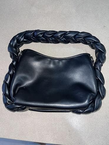 hoco watch: Сумка-хобо женская, черная. - Материал: гладкая экокожа. - Форма — 2