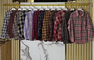 свободные рубашки женские: Рубашка, Оверсайз, В клетку, Made in KG — 4