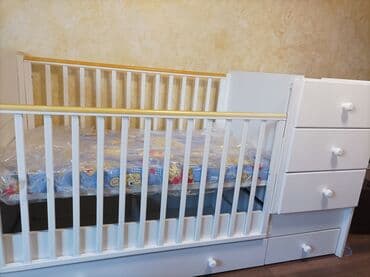 детская кровать бу: Продаю кроватку трансформер в отличном состоянии + матрас — 3