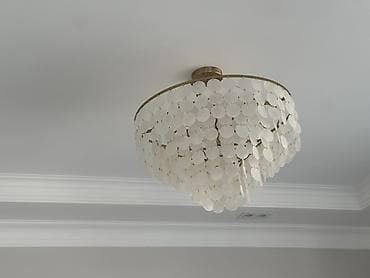 потолочный люстра: Потолочная люстра с каскадом из круглых подвесок - Тип: потолочная — 2