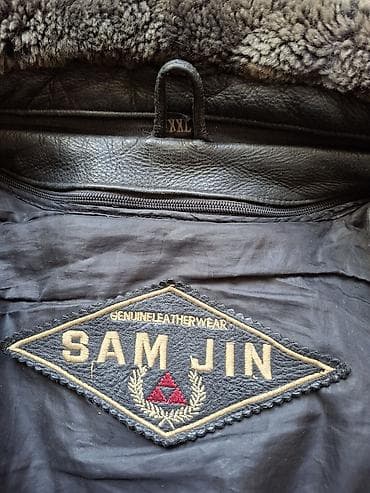 кожаные куртки: Мужская кожаная куртка с мехом (бренд AM JI), размер XXL. на 52-54 — 5