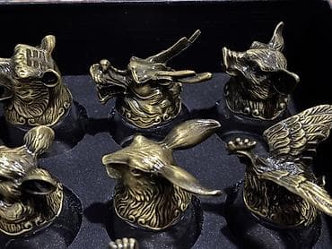 лошки набор: Набор стопок с декоративными подставками-насадками в виде животных - — 1