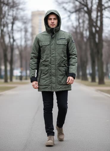 alpha industries: Мужская утеплённая парка Air Force Eagle, цвет хаки с черными — 1