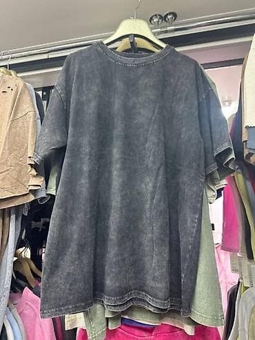 Шорталар: Футболка унисекс с эффектом «acid wash» (варка) - Цвет — 1