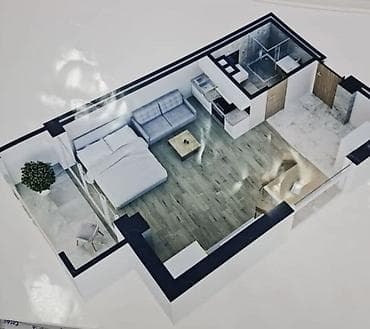 70 сом: 1 бөлмө, 25 м², 1 кабат, Даяр ПСО (өзү оңдоп түзөтүп бүтүү үчүн) — 3