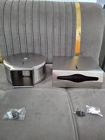 Бинты, повязки: Диспенсеры из нержавеющей стали для санузлов: для туалетной бумаги — 2