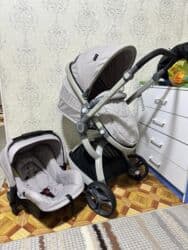 пальто детское демисезонное: Коляска, цвет - Серебристый, Новый — 1