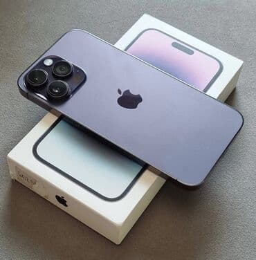 IPhone 14 Pro Max, Б/у, 128 ГБ, Deep Purple, Зарядное устройство, Чехол, Кабель, 86 %