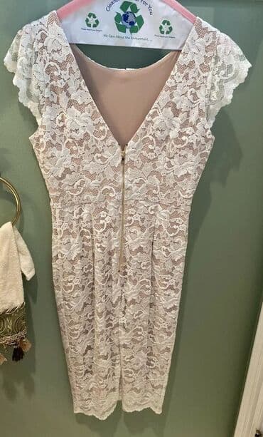 Вечернее платье, А-силуэт, Длинная модель, Атлас, Без рукавов, S