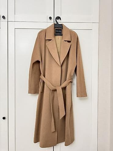 палто: Женское пальто-халат Dolce Bella, бежевое (верблюжий оттенок). - — 1