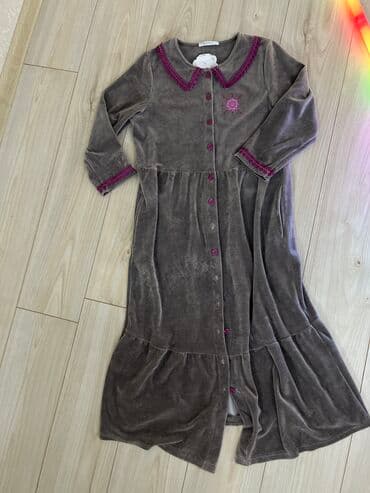 домашние халаты больших размеров: Халат, Велюр, Турция, С кружевом, XL, S, M — 2