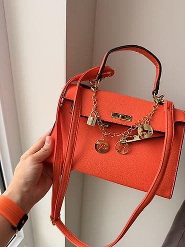 сумку клатч ysl: Яркая женская сумка под Hermes Kelly в оранжевом цвете. - — 1