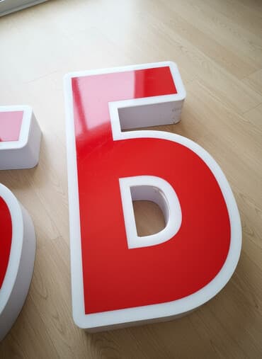 Световые объемные буквы <<БЛИНЫ>> - Материал: лицевое