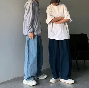 Джинсы: Широкие джинсы "city boy" в стиле ретро на заказ Японский бренд — 3