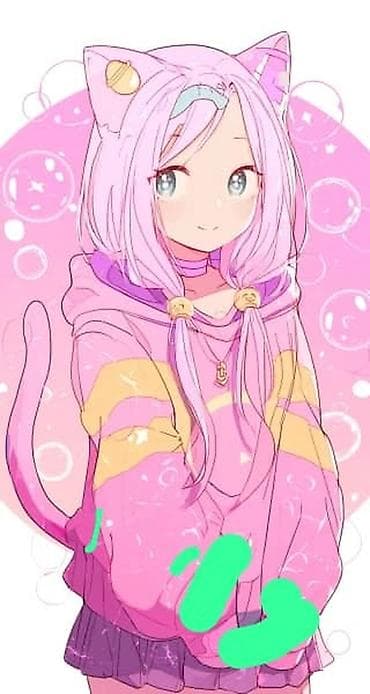 Постер/принт в стиле аниме с девушкой-нэко: - Илюстрация в