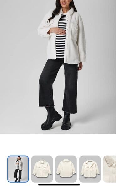 Плюшевая куртка-рубашка 🤍 Застёжка на пуговицы-кнопки Отложной