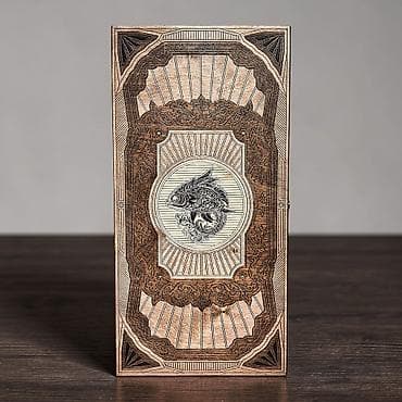 Нарда: Нарды "Royal Fish" c художественной гравировкой. - Техника оформления — 1