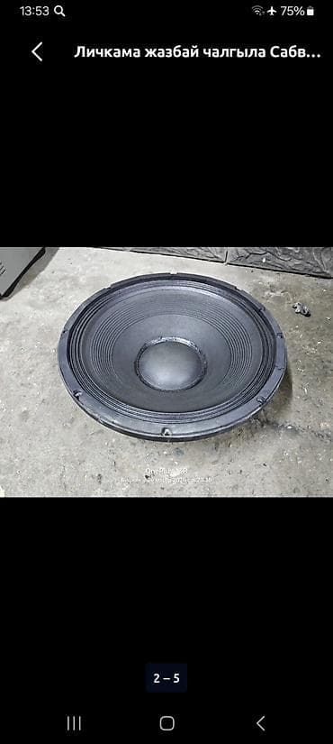 сд аудио: Сабвуферный динамик с корпусом - Размер динамика: 15 дюймов (38 см) - — 3