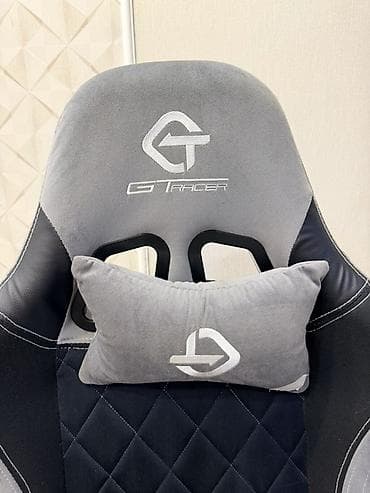 Кресла: Игровое кресло, С колесиками, цвет - Серый, Велюр — 4