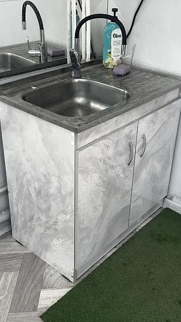 столы для телевизора: Тумба для кухни, С мойкой, Напольная, цвет - Серый — 2