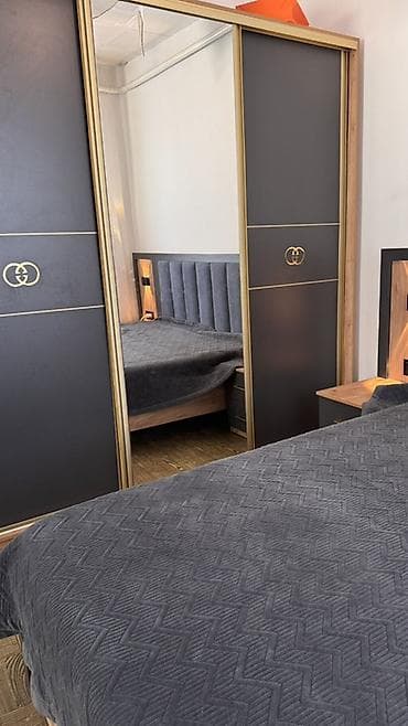 кованые скамейки: Спальный гарнитур в современном стиле (антрацит + дуб) Состав — 2