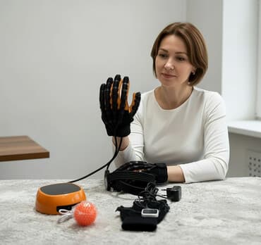 Перчатка для реабилитации пальцев рук. БУДЕТ УСТУПКА Левая рука