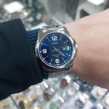 Бижутерия: CASIO наручные часы с синим циферблатом водонепроницаемые - — 1