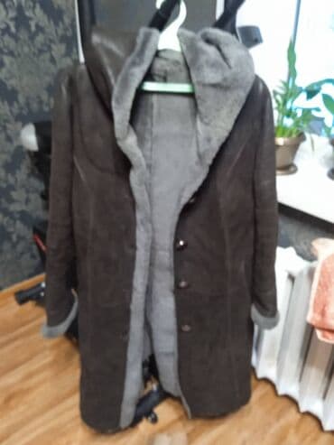 Дубленка, Классическая модель, Длинная модель, С капюшоном, 7XL, 6XL