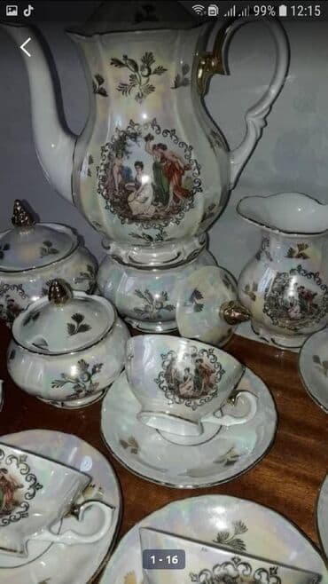 столовый сервиз мадонна: "мадонна " кофейный фарфоровый сервиз перламутр. Сервантное — 1