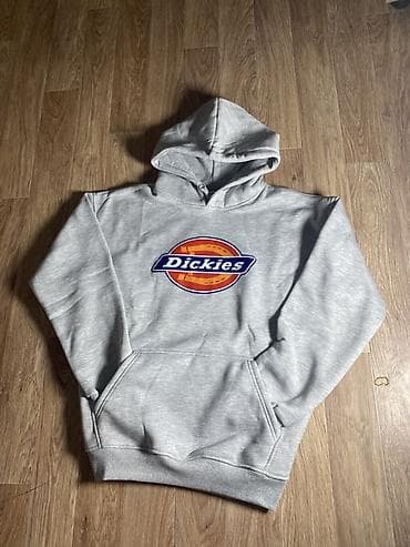tech flece: Толстовка с капюшоном Dickies - Цвет: светло-серый меланж - Принт — 2