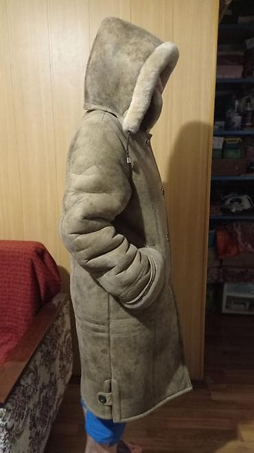 мехом: Дубленка, Классическая модель, Длинная модель, С капюшоном, XL — 2