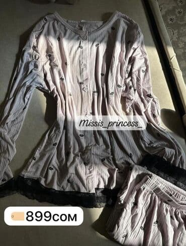 Киреге берилүүчү кийимдер: Домашние комплекты/пижамы Варианты: - Длинный рукав + брюки — 7