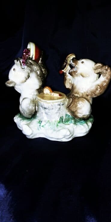 Статуэтка ссср. Мишки. Чернильница. Лфз. 1950 год. Состояние отличное