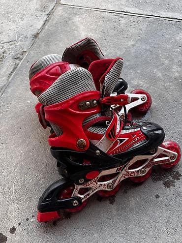 обувь ролик: Детские/подростковые роликовые коньки, раздвижные, цвет красно‑черный — 2
