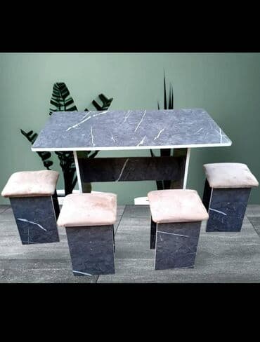 кухонный стол и стулья купить недорого: Кухонный стол и стул, Новый, Платная доставка, цвет - Черный — 1