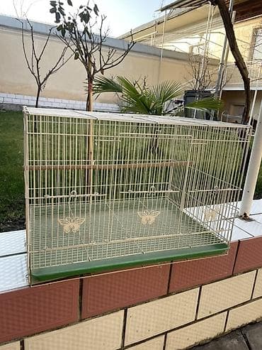 Аквариумдар: Клетка для птиц (просторная) - Материал: металлическая проволока с — 3