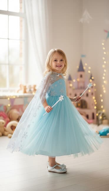 Детское платье, цвет - Голубой, Б/у