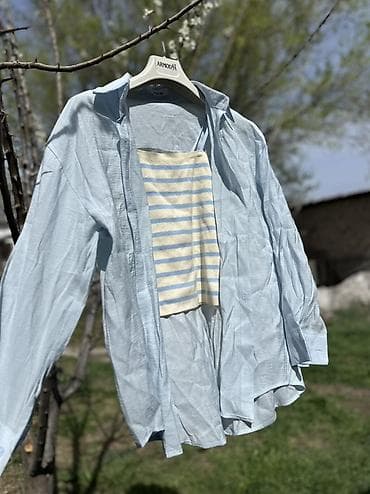 шорты фудболки: Свободная летняя рубашка из лёгкой ткани - Классический крой — 1