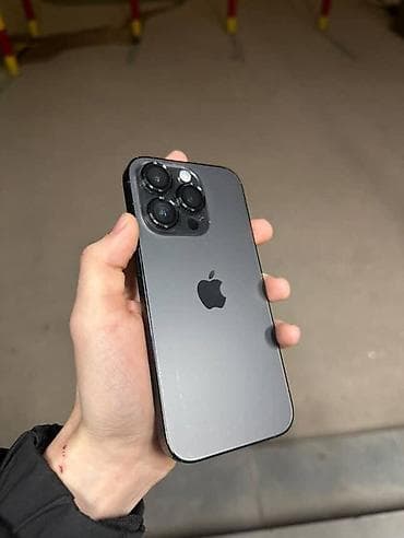 IPhone 14 Pro, Б/у, 128 ГБ, Jet Black, Защитное стекло, Чехол, Кабель, 80 %