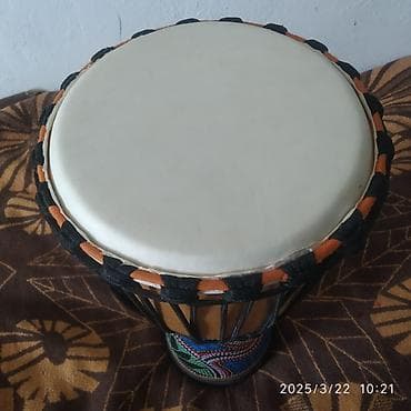 купить ударную установку бу: Африканский барабан джембе - Корпус из дерева с естественной — 1