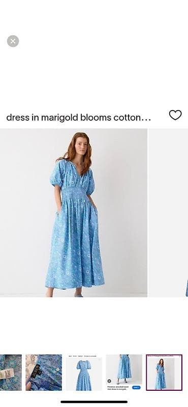 molecule plus: Платье миди J.Crew Provence Smocked-Waist в принте Marigold Blooms — 1