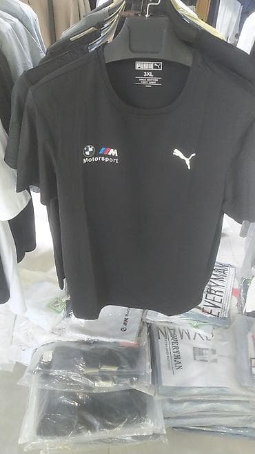 Личные вещи: Мужская футболка, 3XL, Puma, Новый, цвет - Черный, Платная доставка — 1