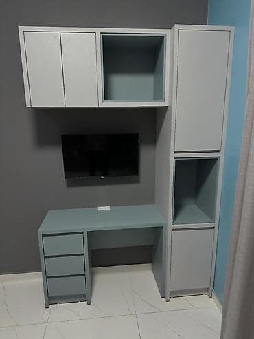 шкафв: Спальный гарнитур, Шкаф, МДФ, цвет - Серый — 2