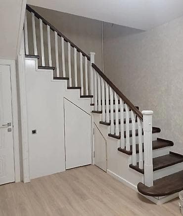 стойки деревянные: Деревянная лестница Для дома, Форма лестницы: Много-маршевая, Стиль: Классический — 7