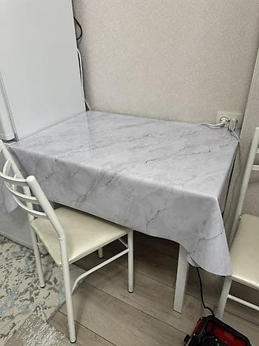 коврик для стола: Скатерть ПВХ на стол, рисунок «светлый мрамор» - Материал: плотный — 2