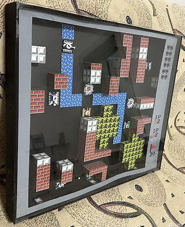 Модульные картины: Панно/картина с пиксельным артом из игры Battle City (танчики — 2