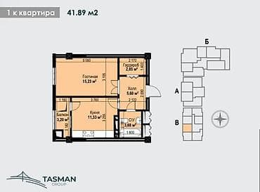 Новостройки от застройщика: 1 комната, 41 м², Элитка, 8 этаж, Готовая ПСО (под самоотделку) — 3